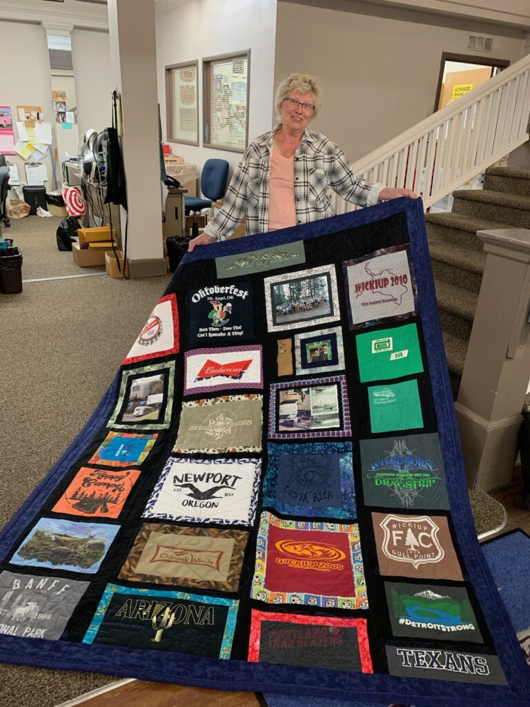 Lorraine made this T-Shirt Quilt.
